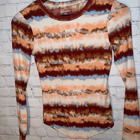 no boundaries red & cream multicolor long sleeve shirt size XS - Picture 3 of 5